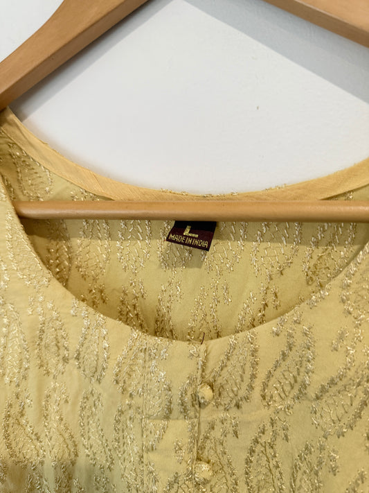 Chikankari Kurti Size L | U/Arm to U/Arm 46cm