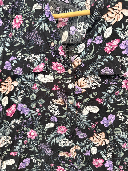 SES Floral Print Long-sleeve Blouse Size 8