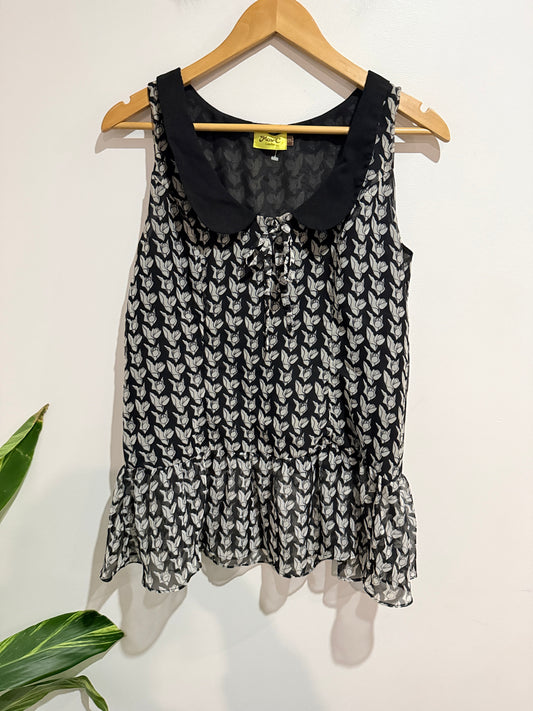 Max C Sleeveless Peplum Top Size 12