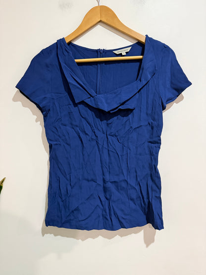 Veronika Maine Short-sleeve Cowl-neck Top Size 8