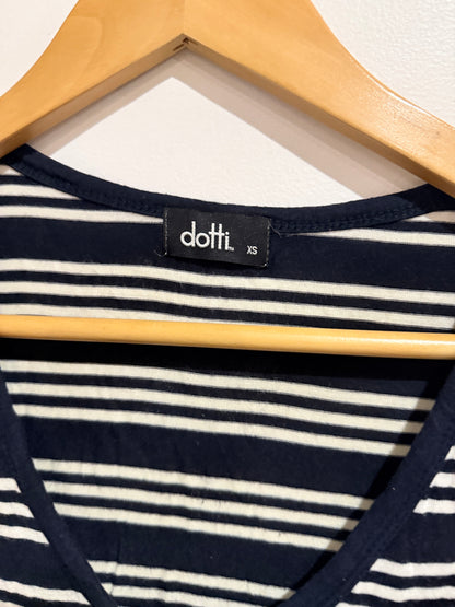 Dotti Striped V-neck Shirt Size XS