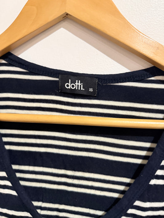 Dotti Striped V-neck Shirt Size XS