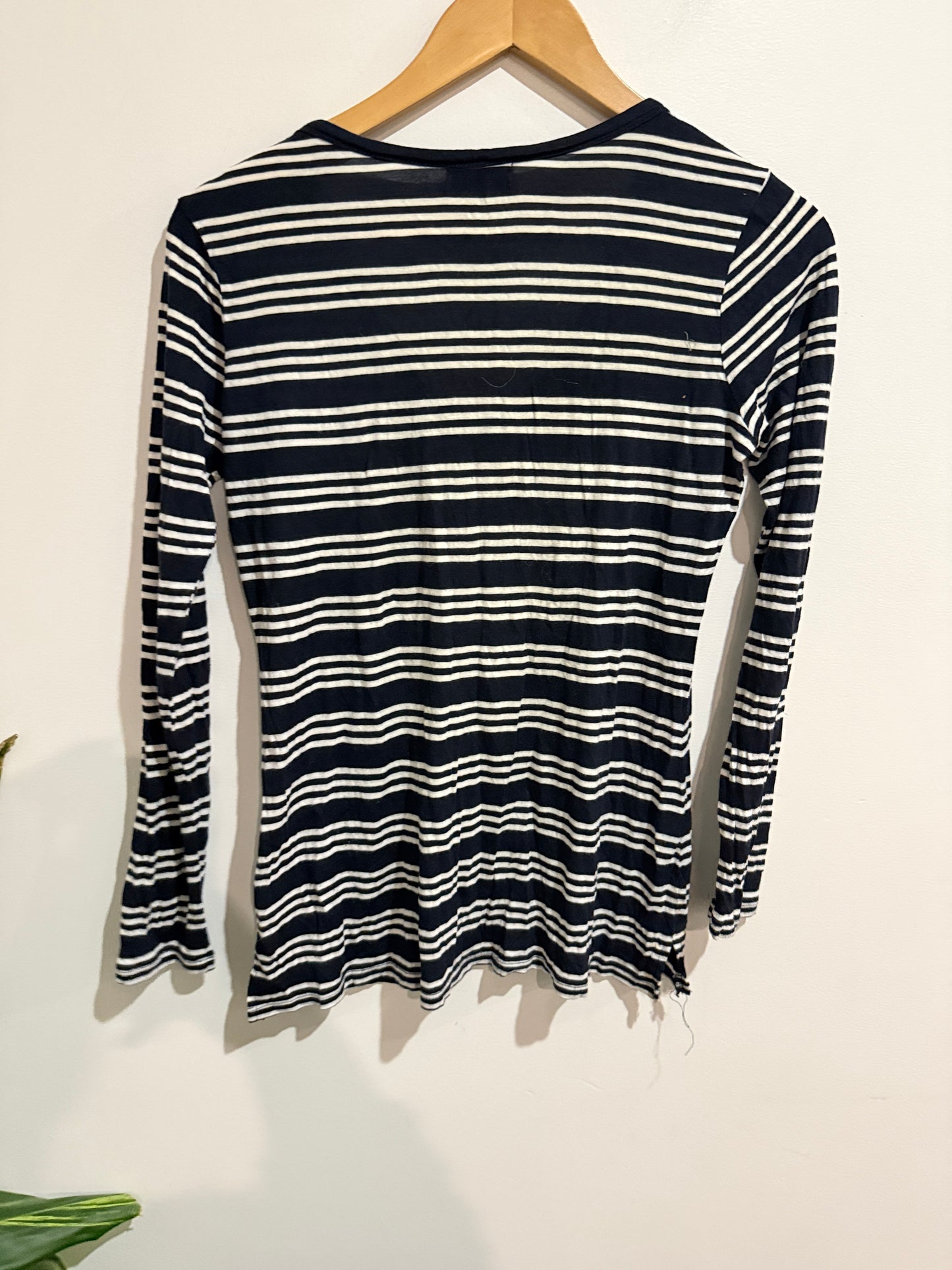 Dotti Striped V-neck Shirt Size XS