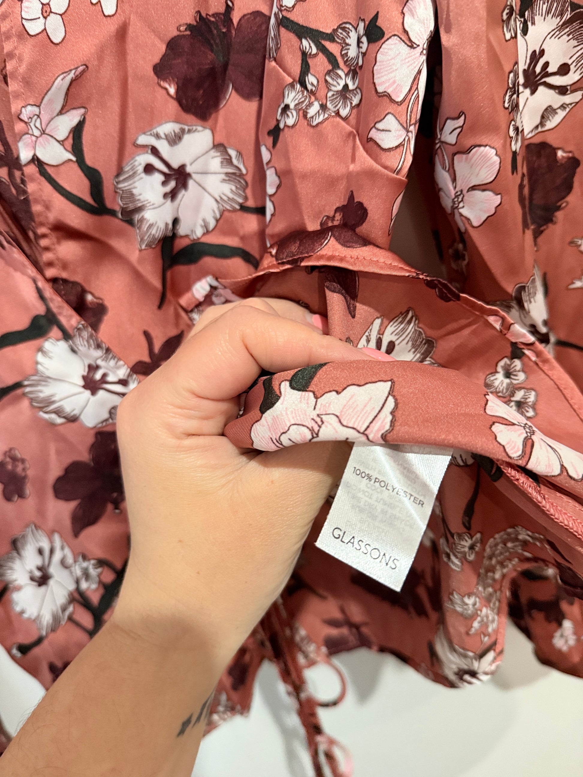 Glassons Floral Print Wrap Shirt Size 10
