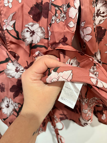 Glassons Floral Print Wrap Shirt Size 10