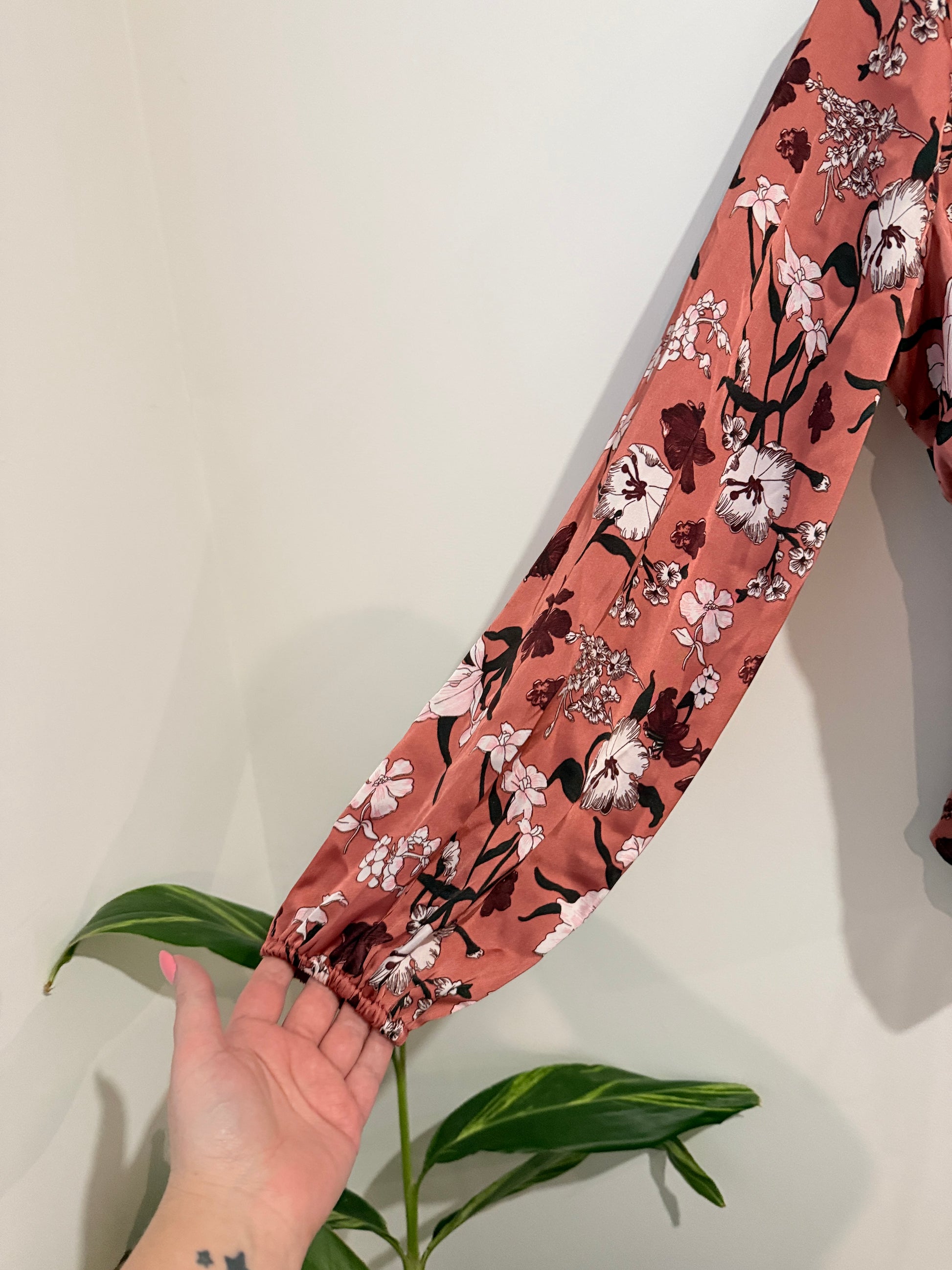 Glassons Floral Print Wrap Shirt Size 10