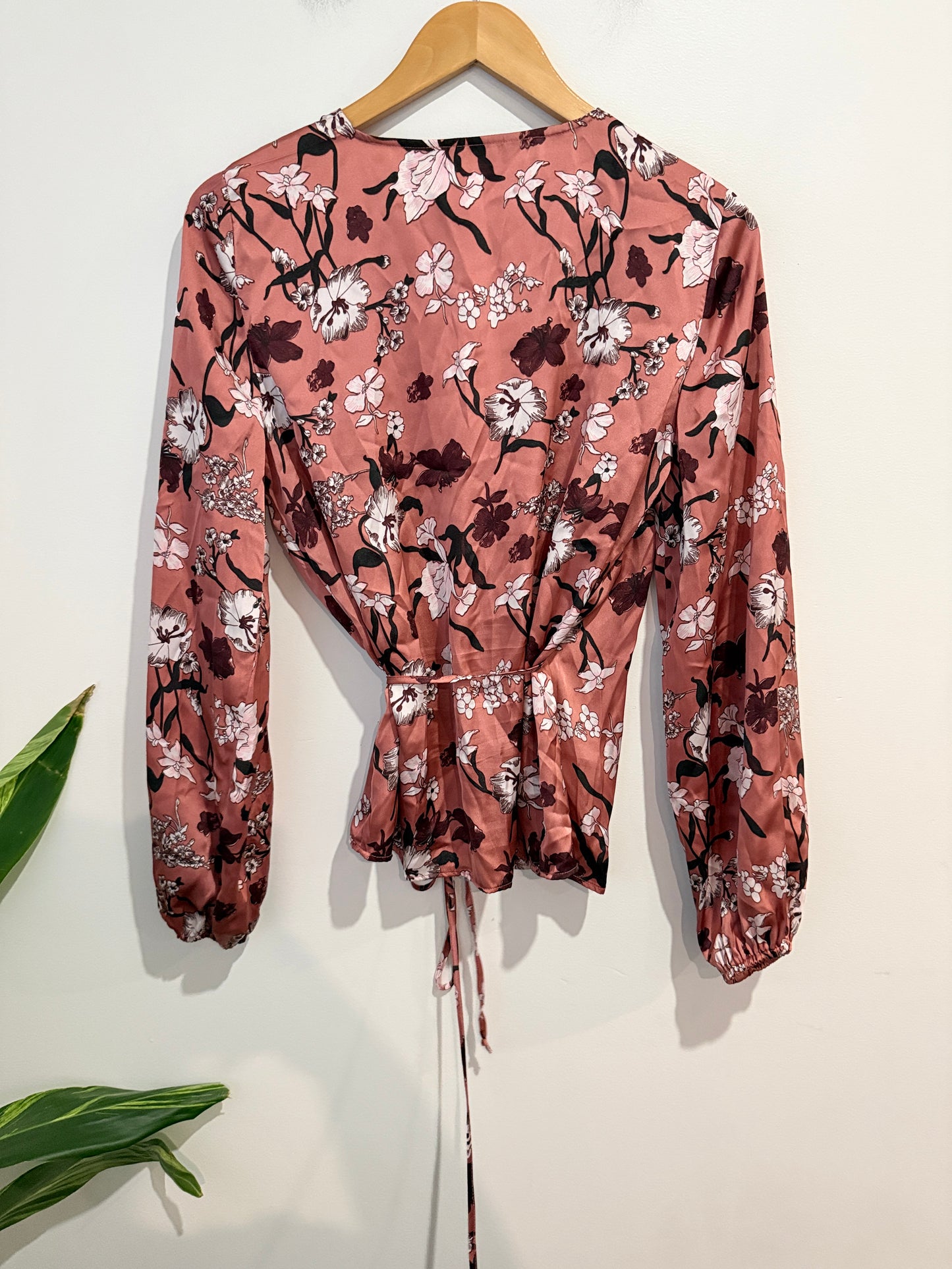 Glassons Floral Print Wrap Shirt Size 10