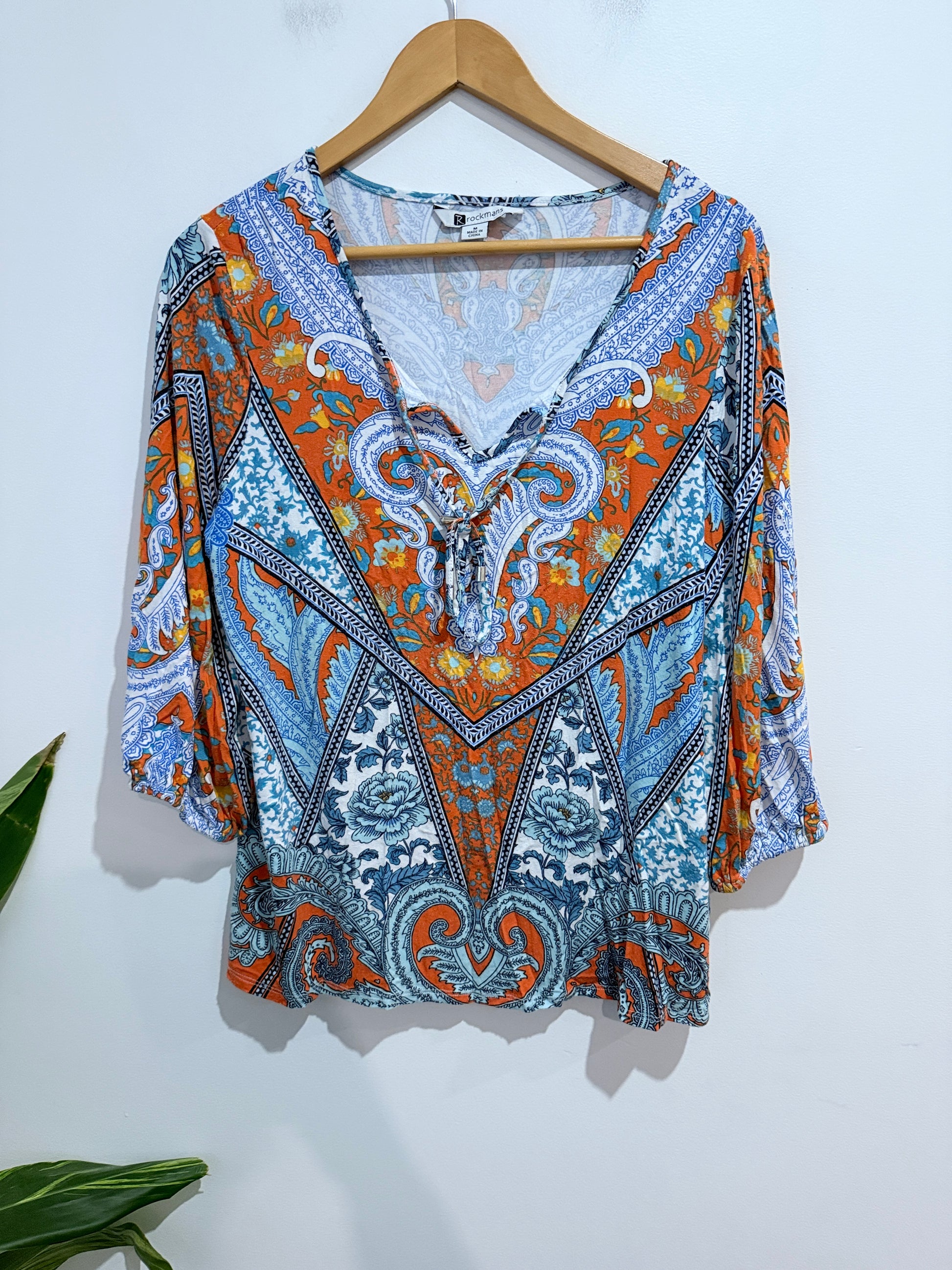 Rockmans Boho Tunic Top Size M