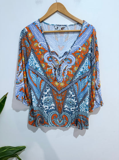 Rockmans Boho Tunic Top Size M