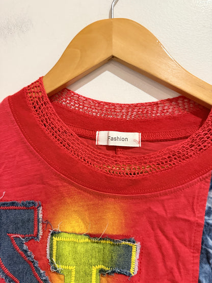 Fashion Abstract-print T-shirt Size U/Arm to U/Arm 52cm