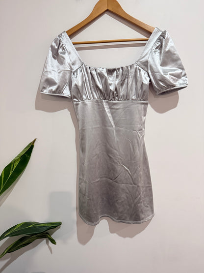 H & M Divided Satin Milkmaid Dress Size S