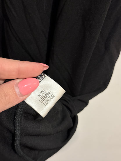 Nico Didonna London Draped Front Mini Dress Size 4 | U/Arm to U/Arm 48cm