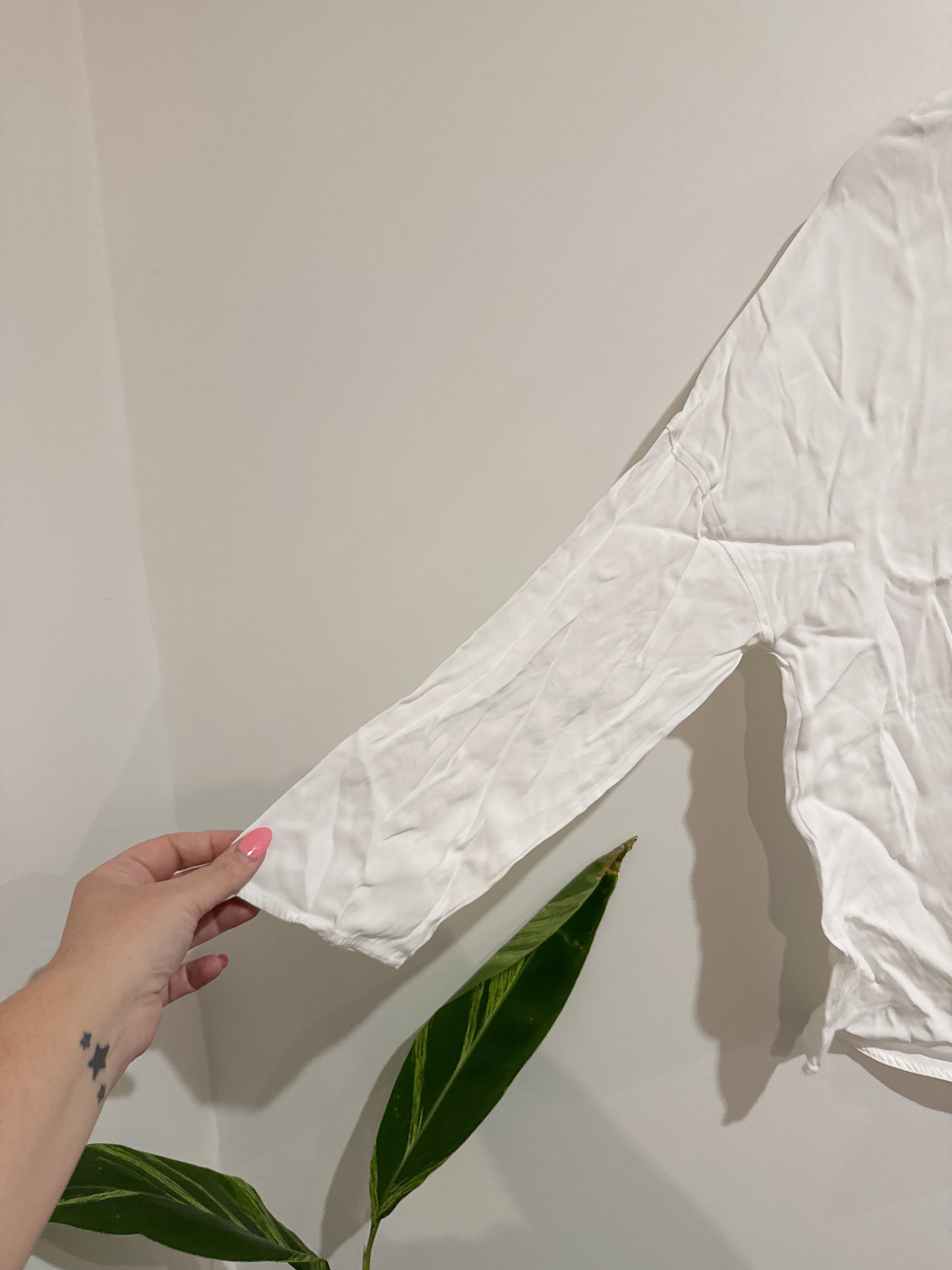 Witchery Linen Long-sleeve Shirt Size 8