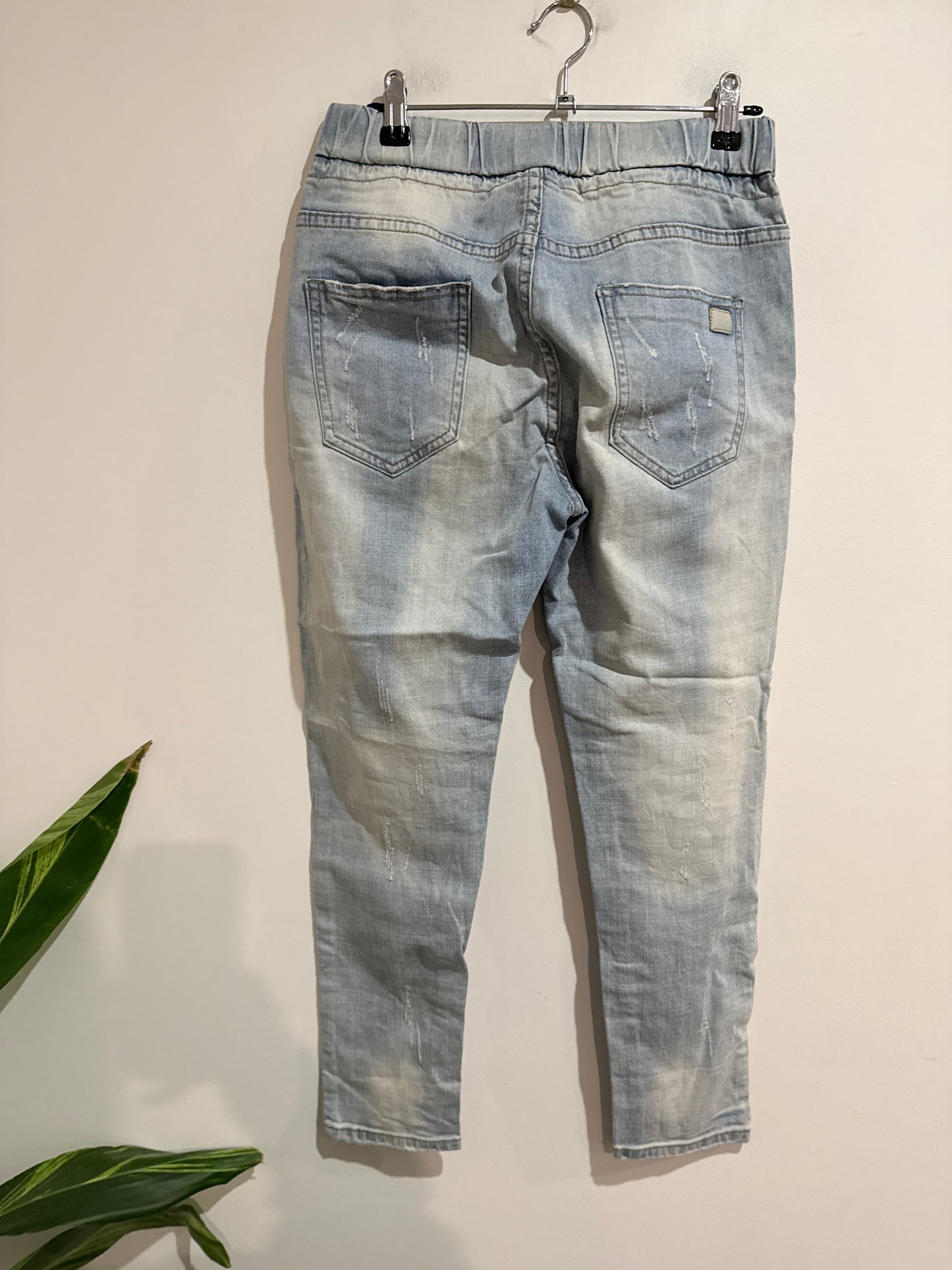 Flower Casket Denim Jogger Pants Size Waist 74cm