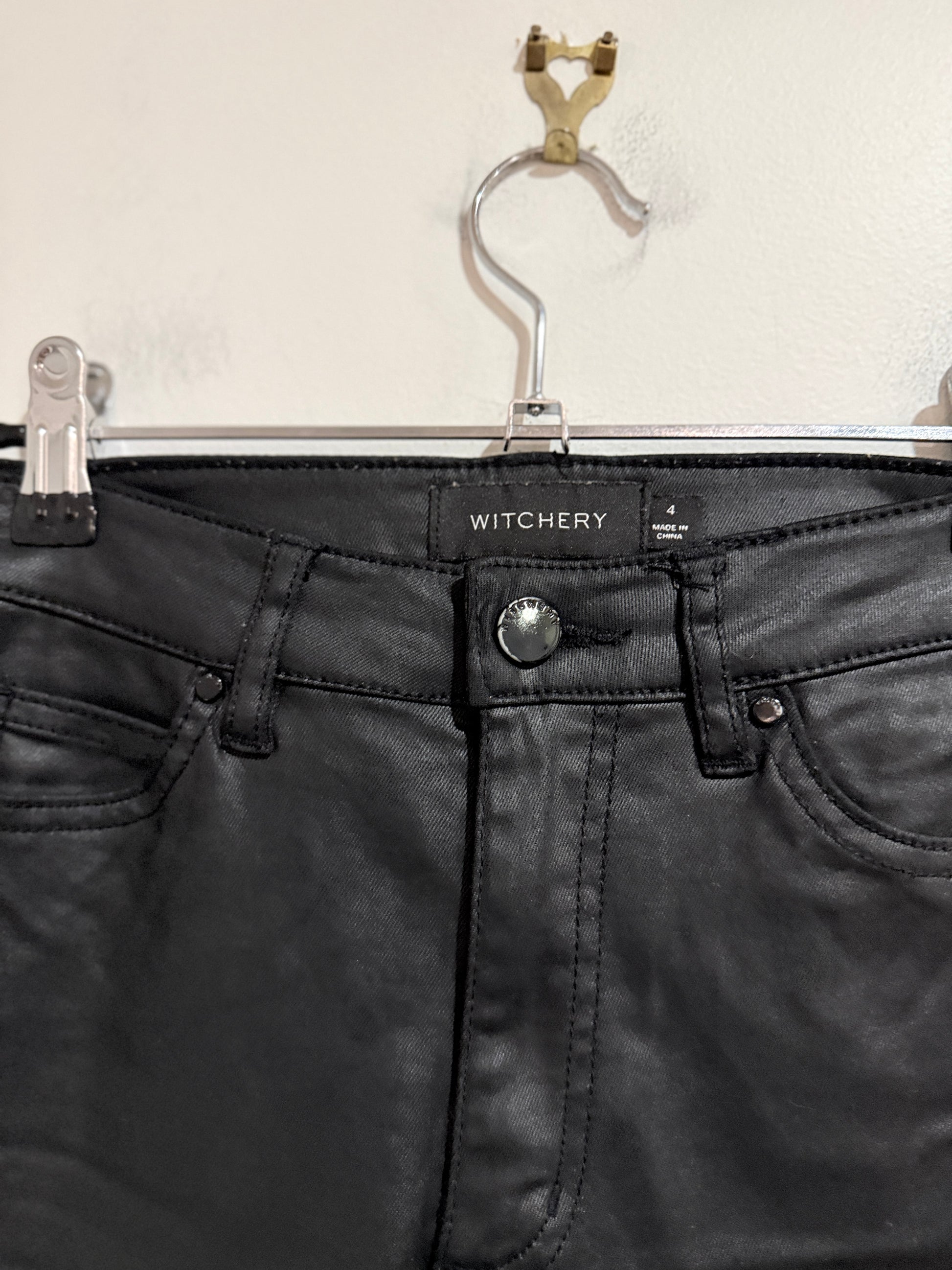 Witchery Coated Skinny Jeans Size 4