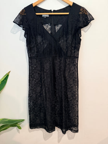 Wallis (NZ Made) Stretch Lace Dress Size 16 | U/Arm to U/Arm 42cm