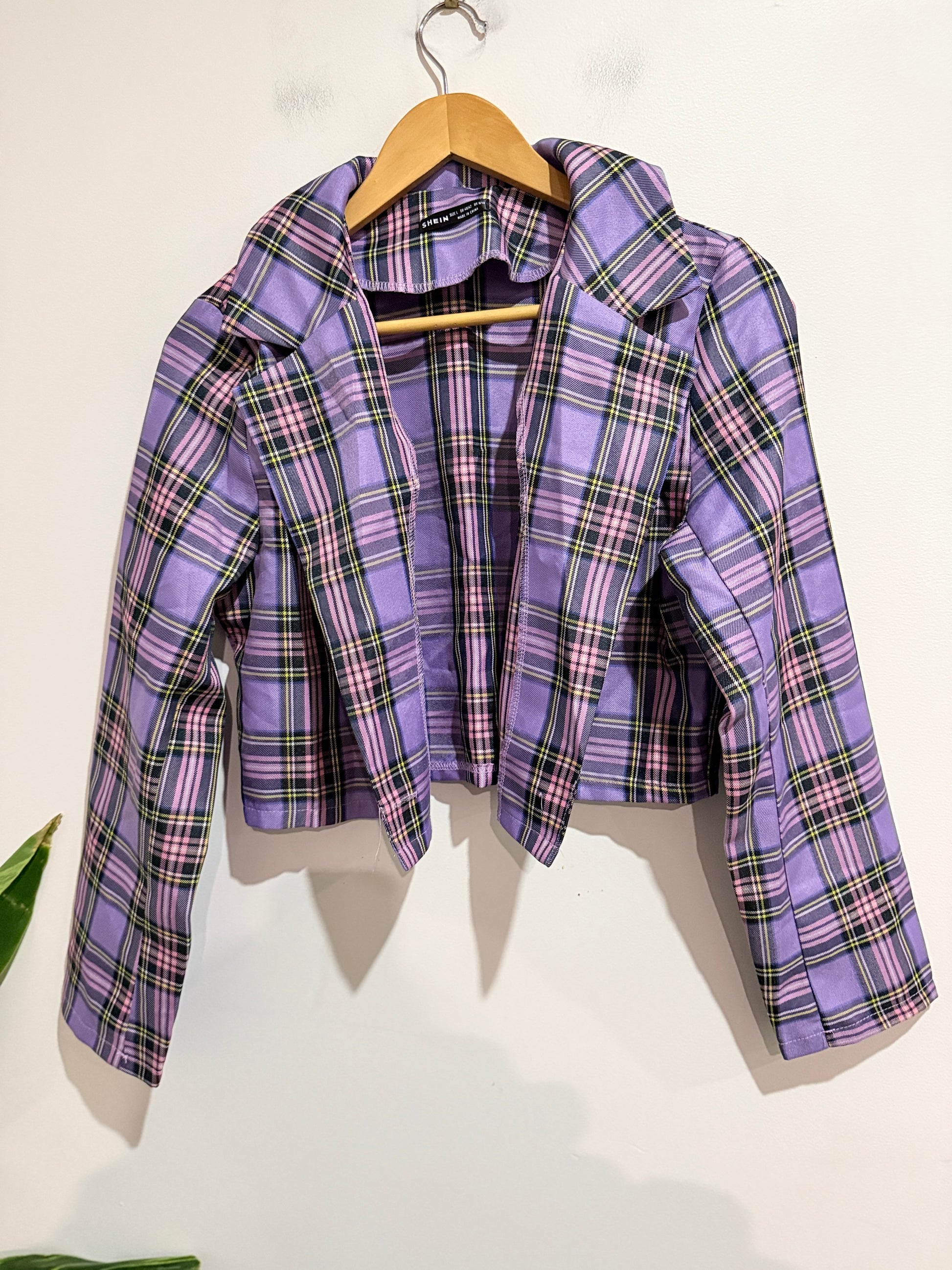 Shein Plaid Blazer Size L