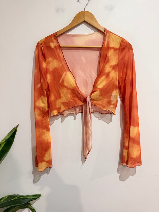 Shein Tie-front Crop Top Size L