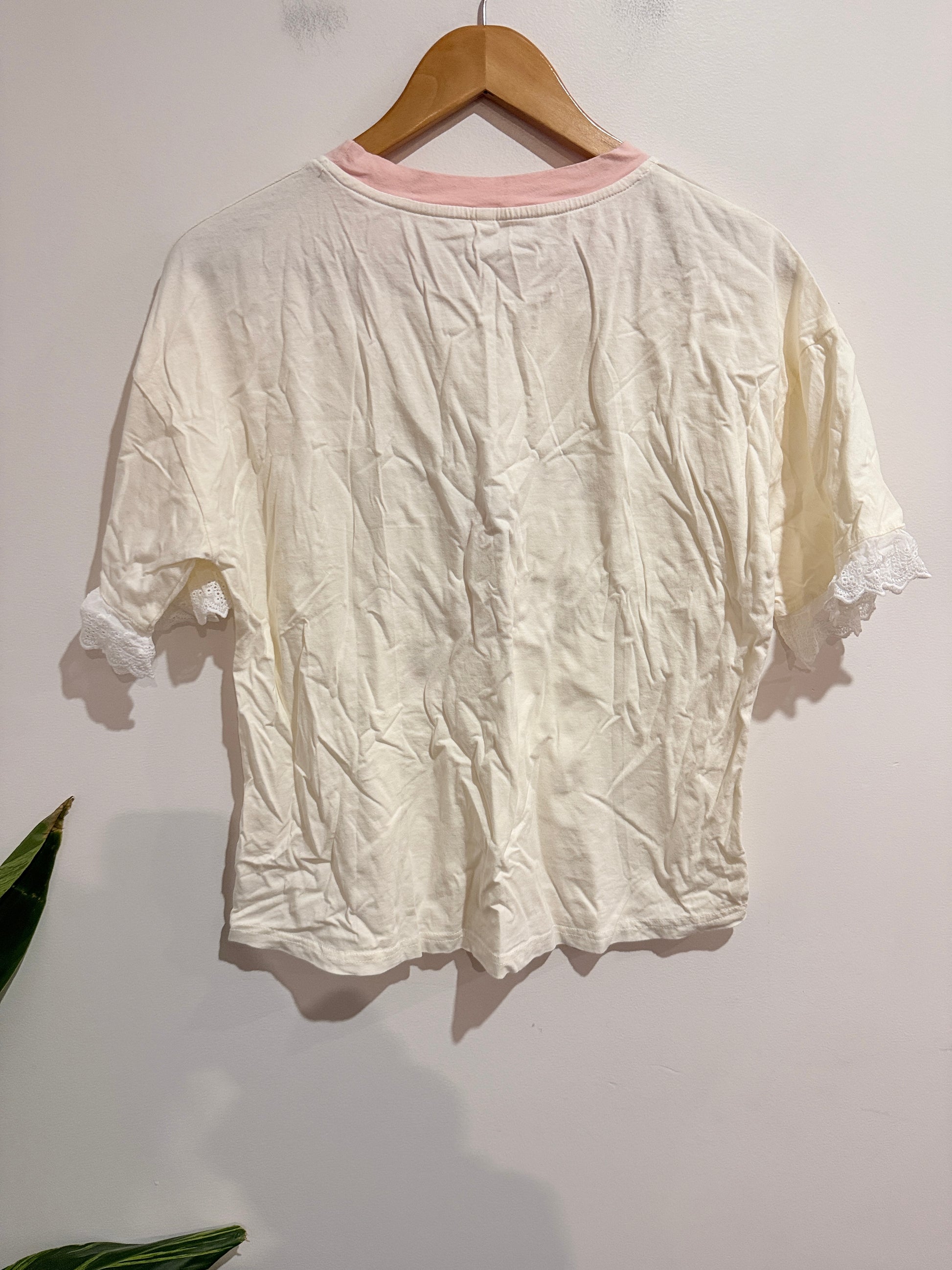 Brand Unknown Graphic Ringer T-shirt Size XL | U/Arm to U/Arm 52cm