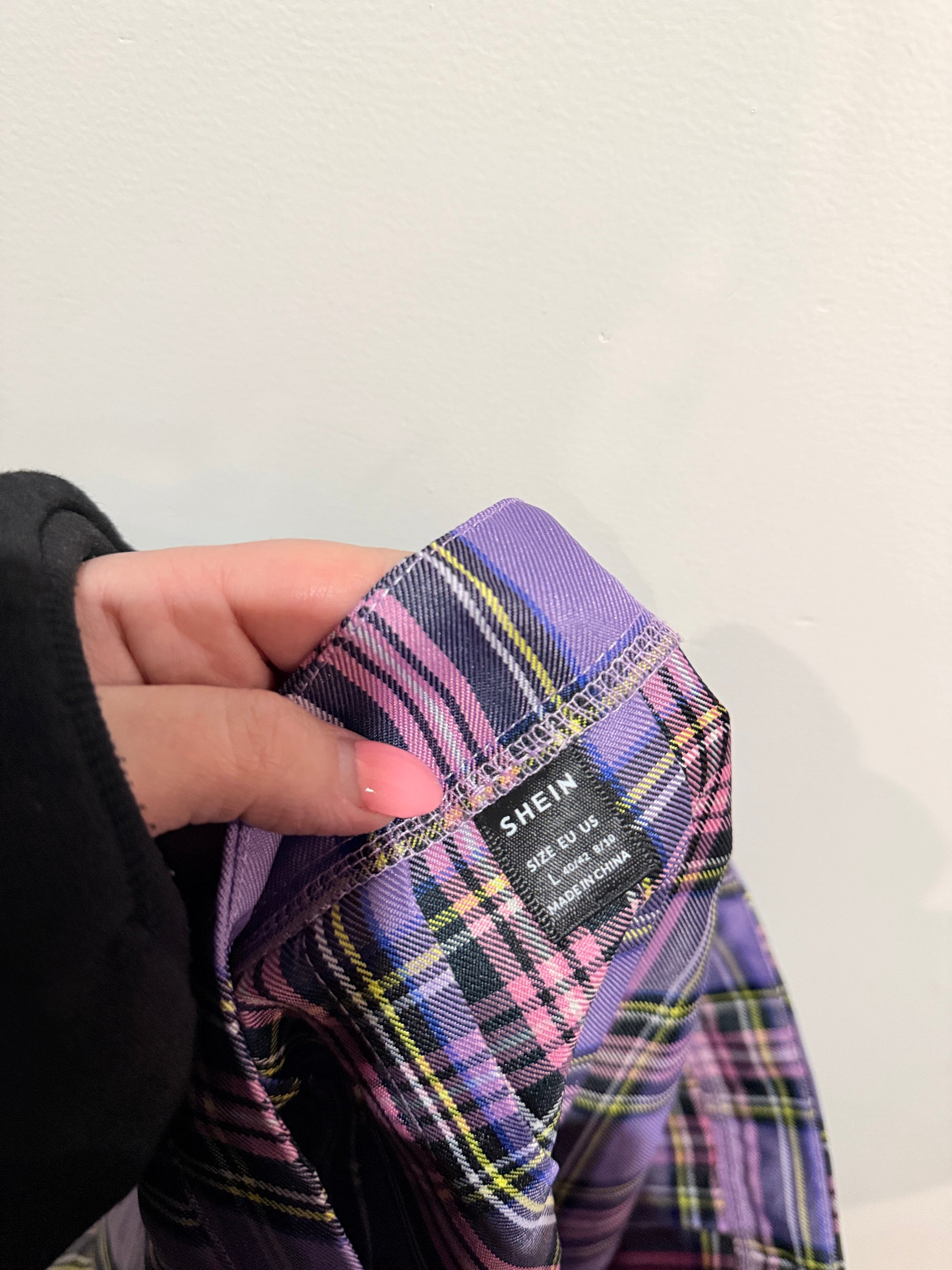 Shein Plaid Pleated Skirt Size L