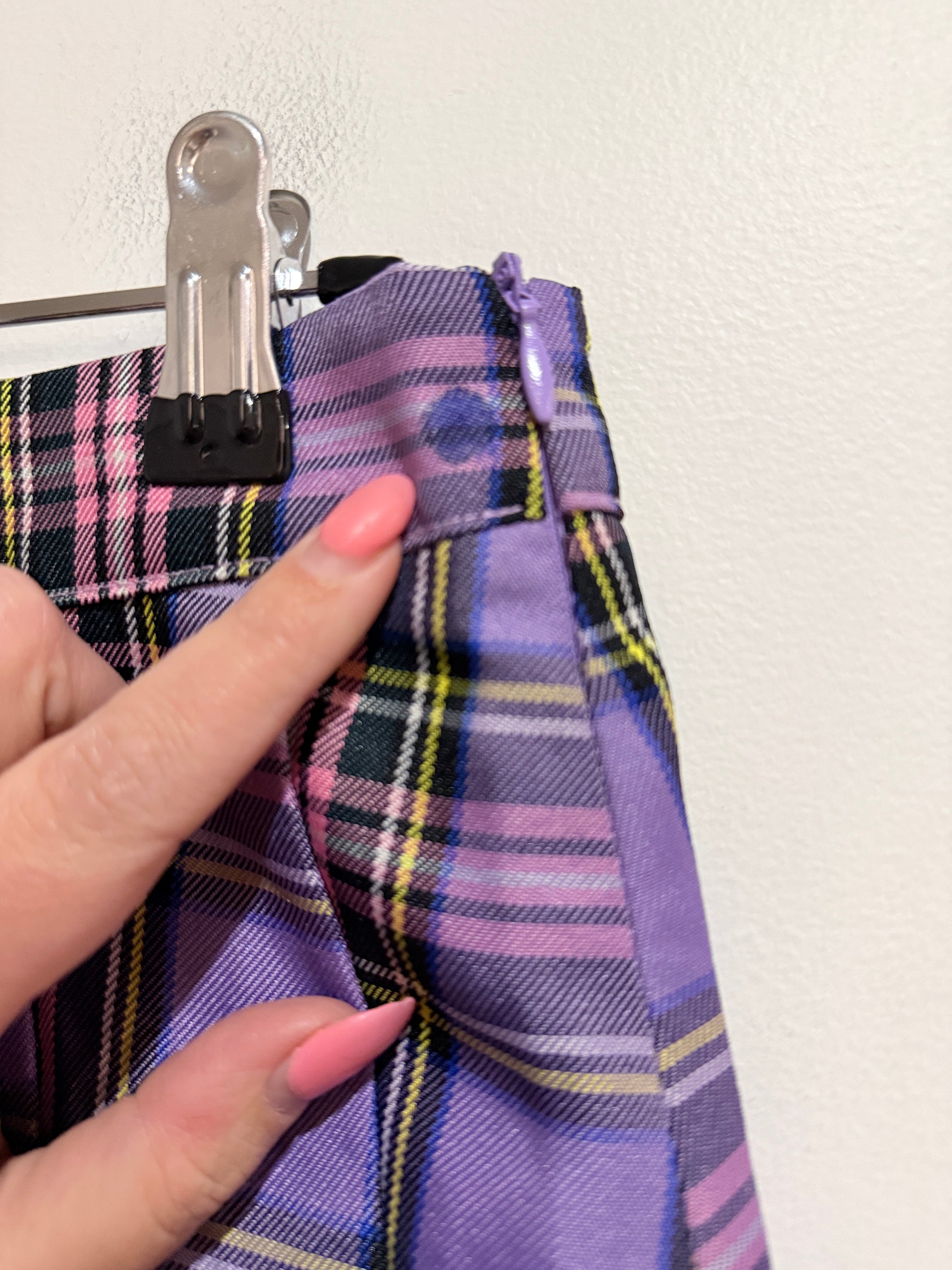 Shein Plaid Pleated Skirt Size L