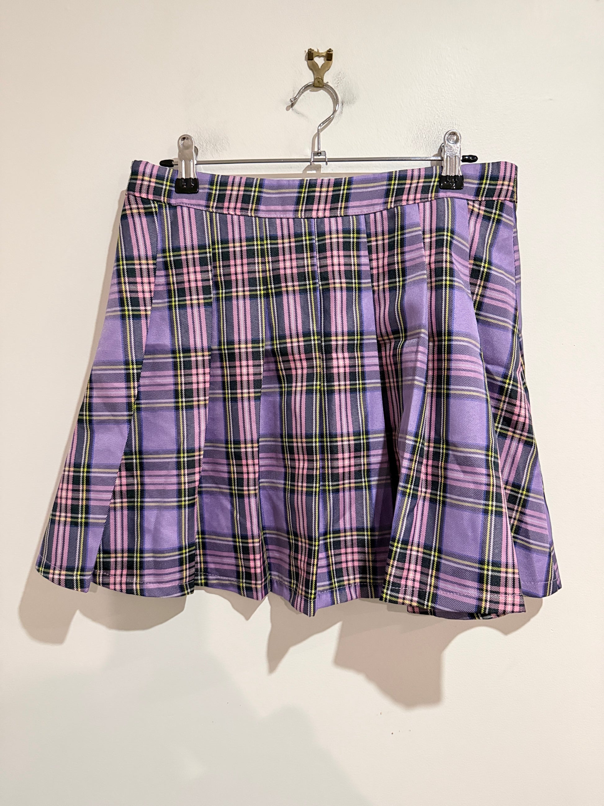 Shein Plaid Pleated Skirt Size L