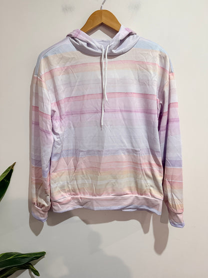 Brand Unknown Pastel Striped Hoodie Size S