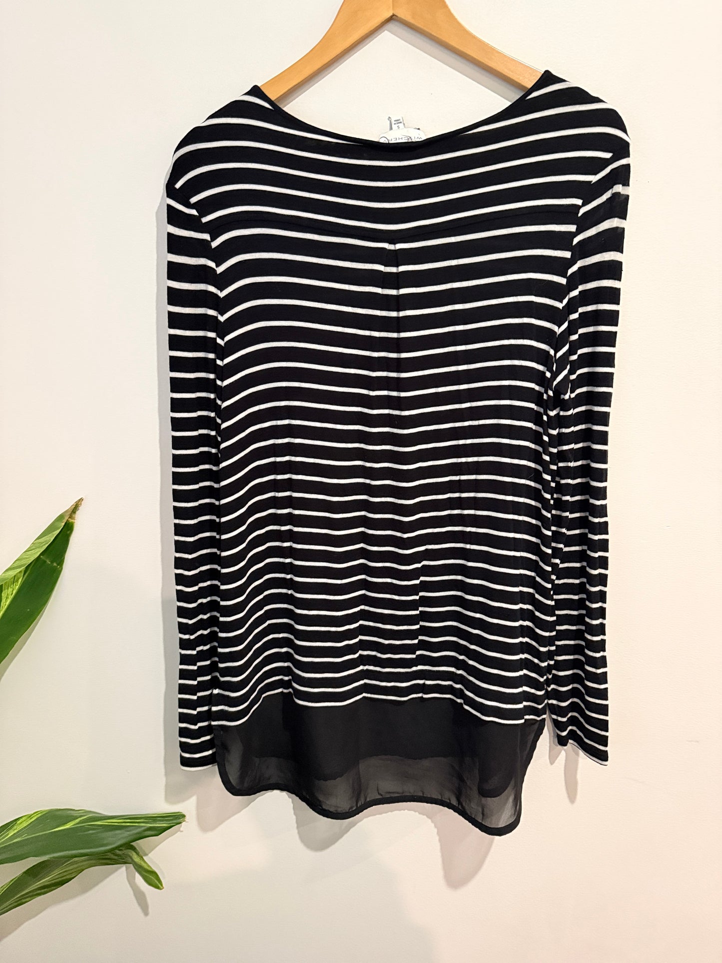 Witchery Striped Viscose Knit Top - Size S