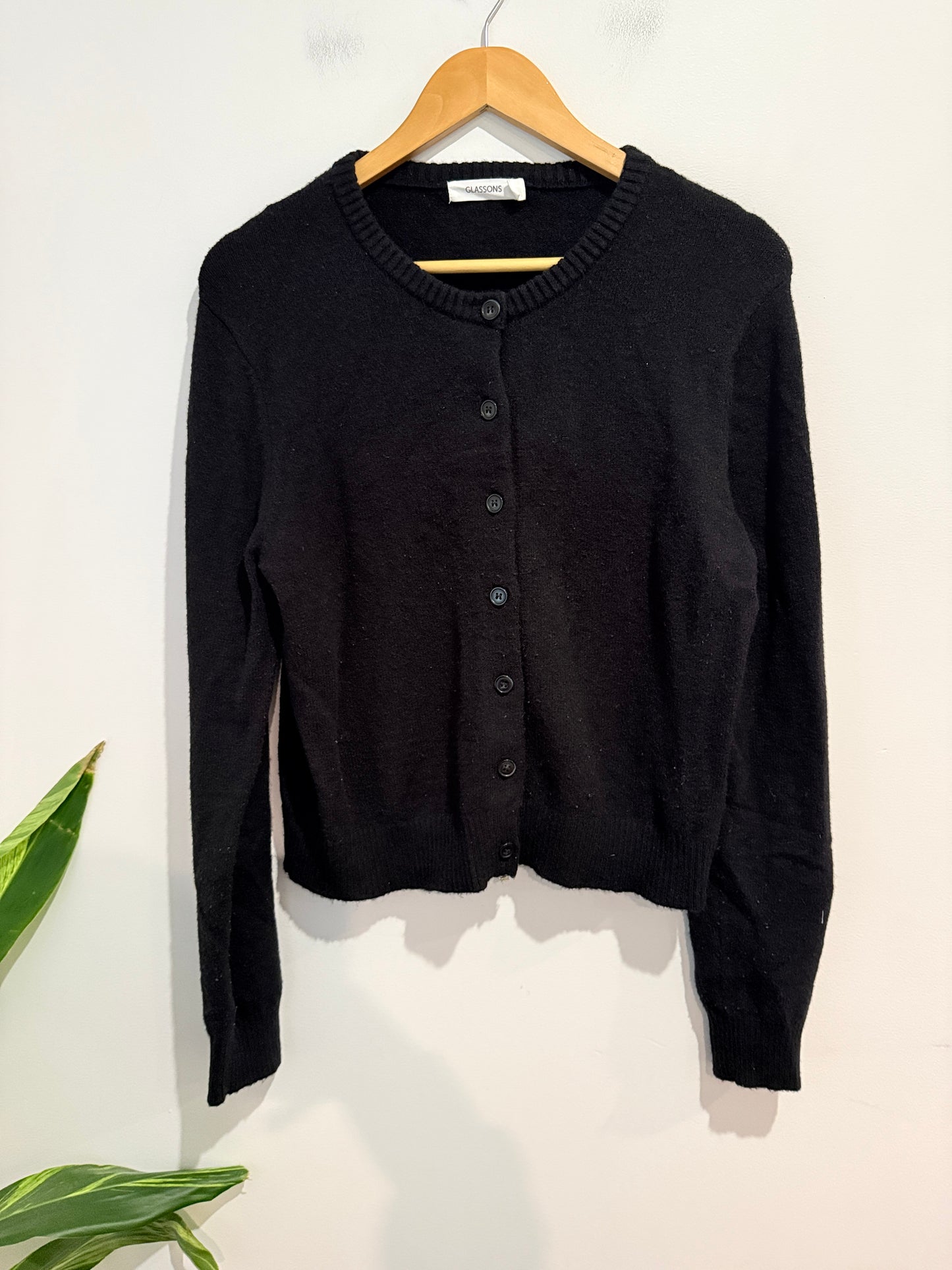 Glassons Button Cardigan Black - Size XL