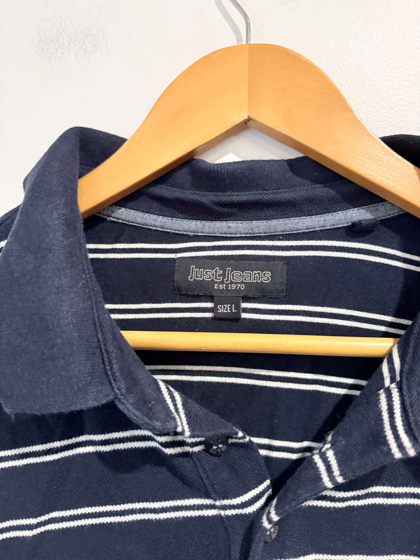 Just Jeans Striped Polo Shirt - Size L