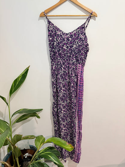 Floral Viscose Dress Purple & White - 46cm u/arm