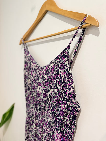 Floral Viscose Dress Purple & White - 46cm u/arm