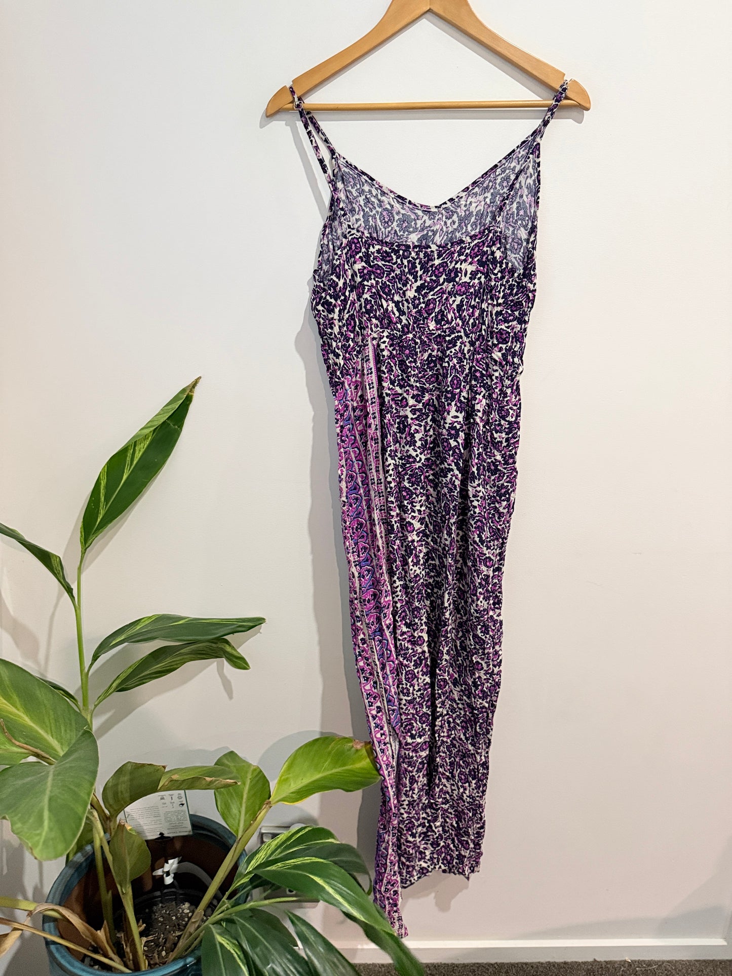 Floral Viscose Dress Purple & White - 46cm u/arm