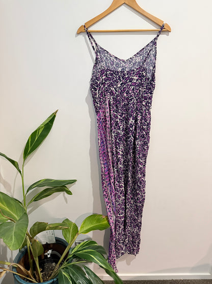 Floral Viscose Dress Purple & White - 46cm u/arm