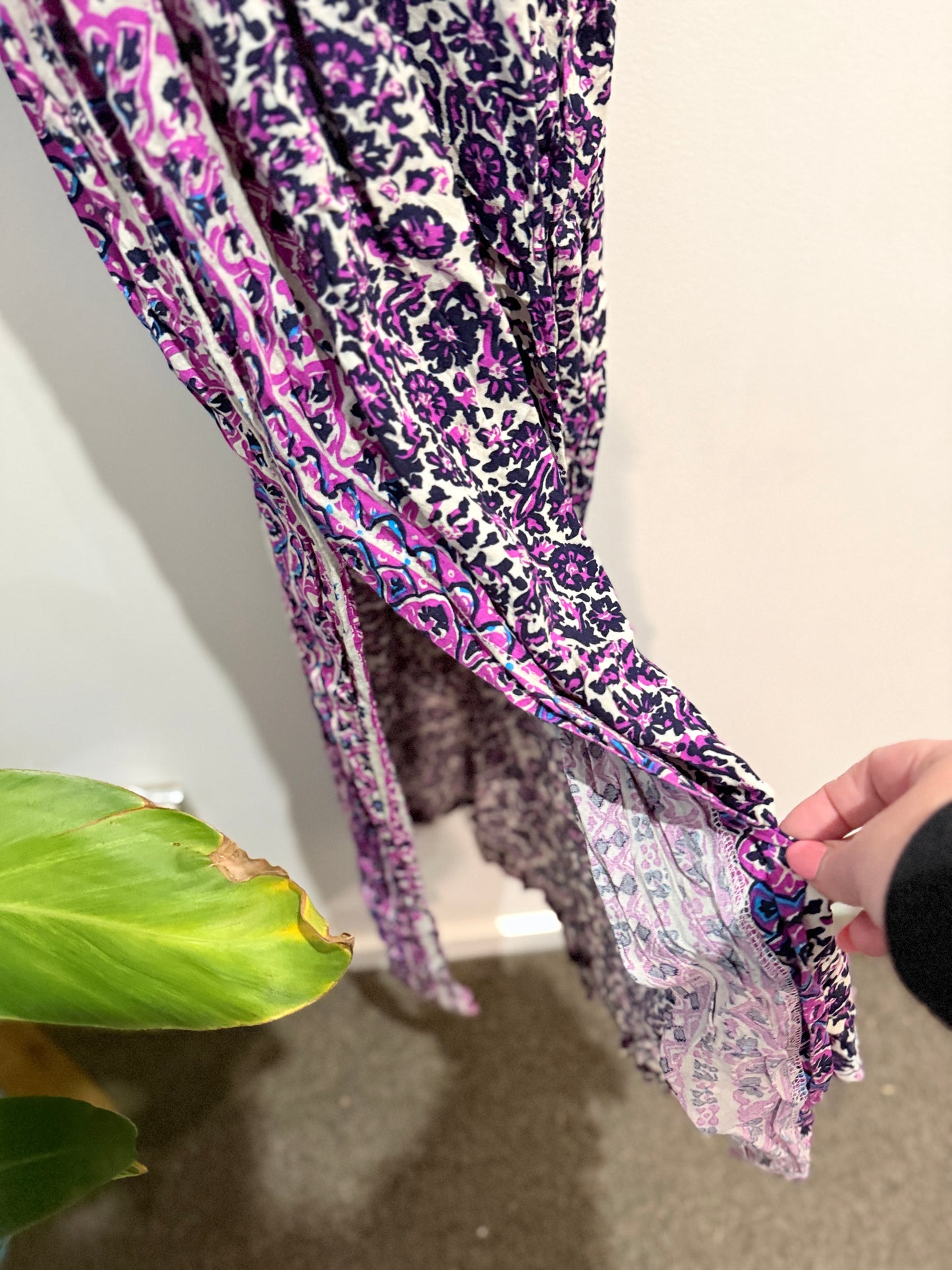 Floral Viscose Dress Purple & White - 46cm u/arm