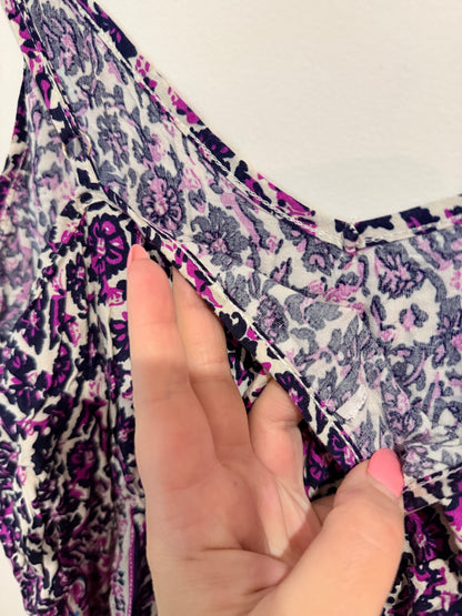 Floral Viscose Dress Purple & White - 46cm u/arm
