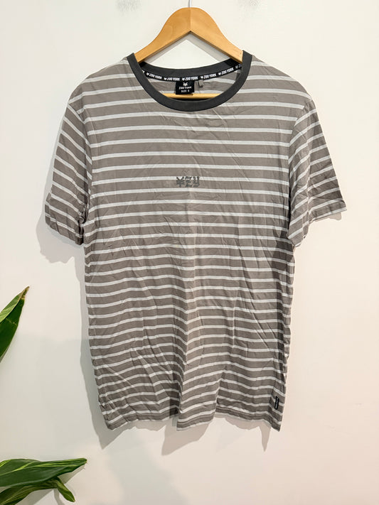 Zoo York Striped T-Shirt Grey - Size S