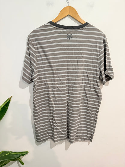 Zoo York Striped T-Shirt Grey - Size S