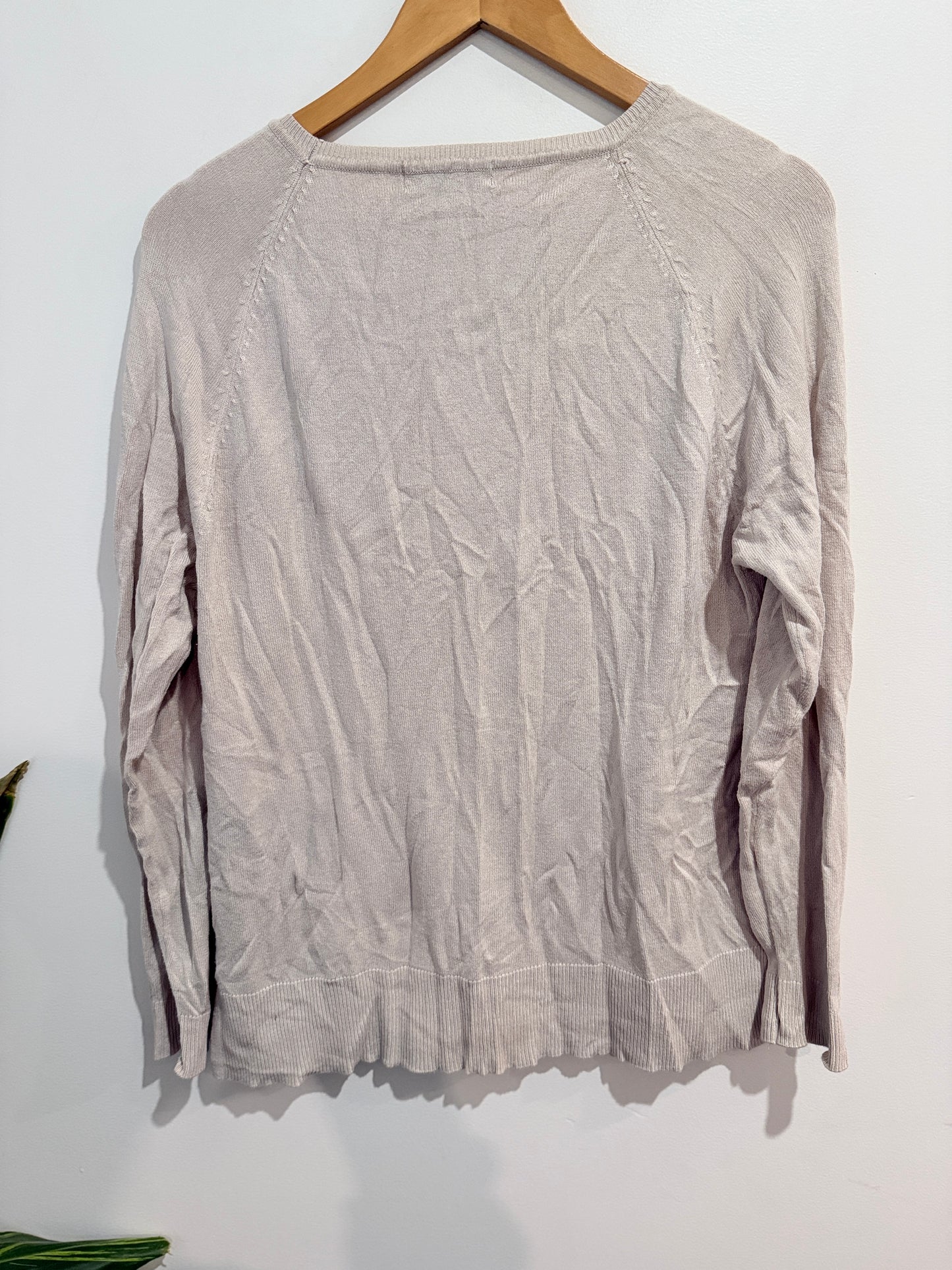 Pink Woman Lightweight Knit Sweater Beige - XL