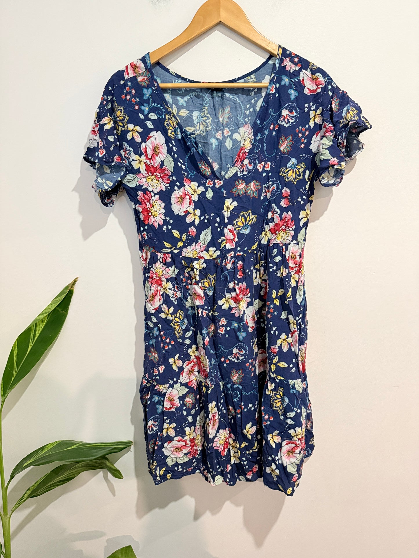 Emerge Floral Mini Dress Navy Floral - 10