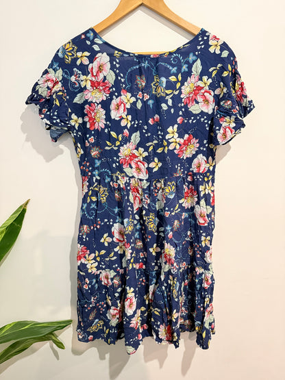 Emerge Floral Mini Dress Navy Floral - 10