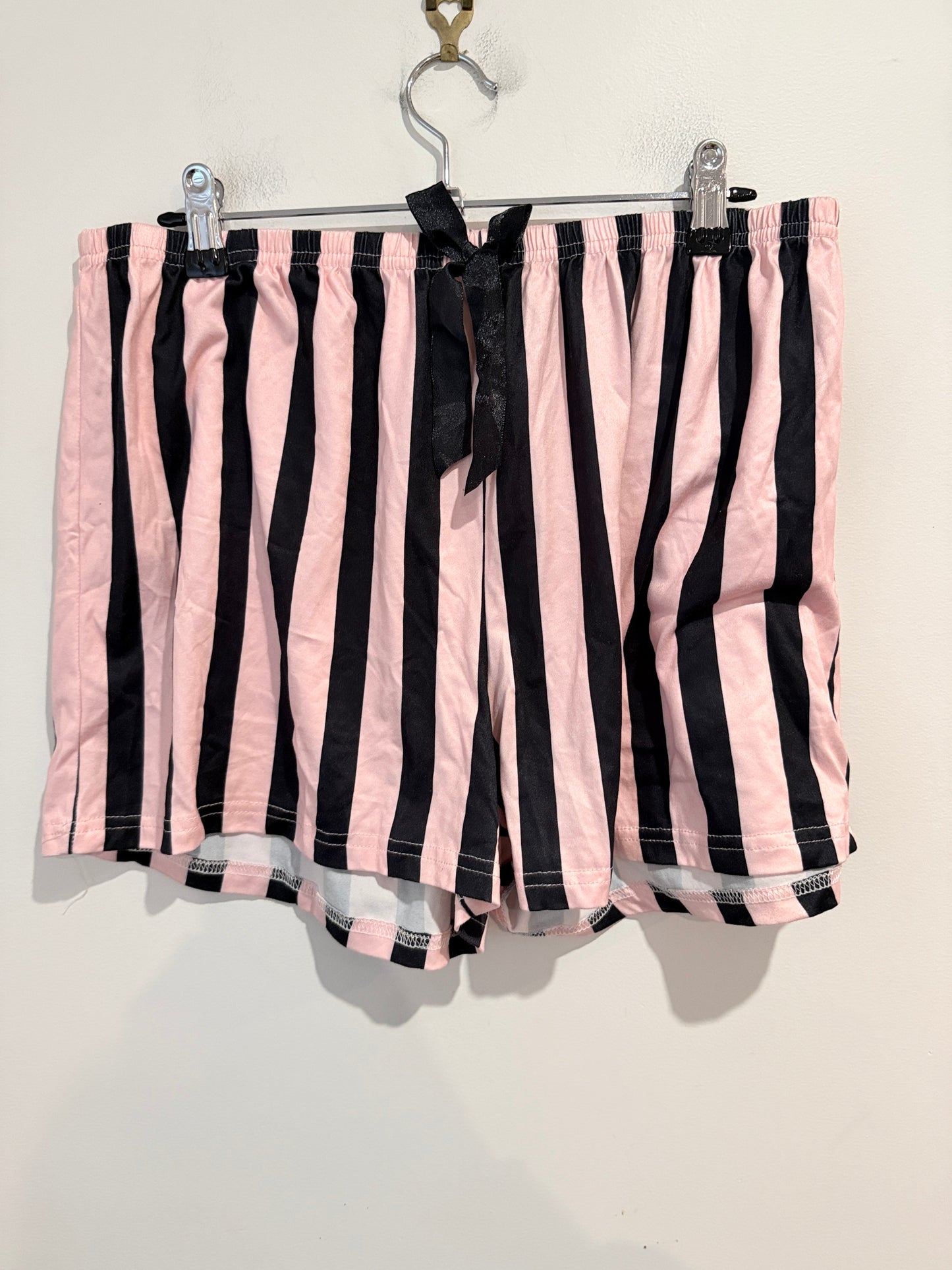 Brand Unknown Sleep Shorts Pink & Black Stripe - 80cm waist
