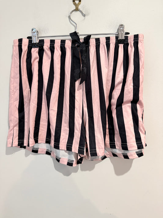 Brand Unknown Sleep Shorts Pink & Black Stripe - 80cm waist