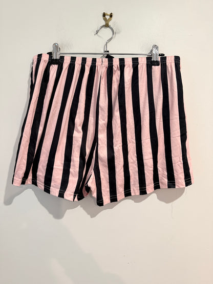 Brand Unknown Sleep Shorts Pink & Black Stripe - 80cm waist