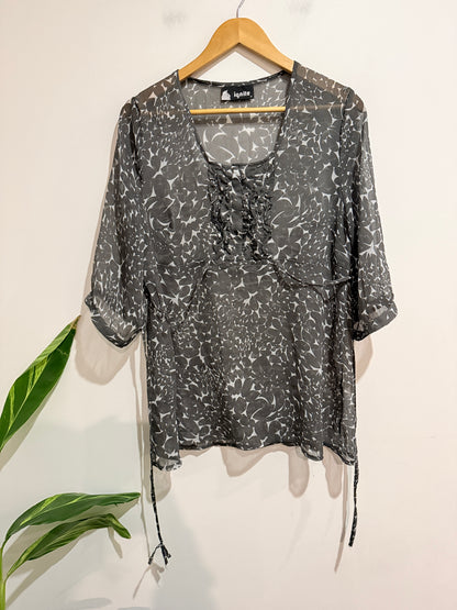 Ignite Sheer Chiffon Blouse - Size 16