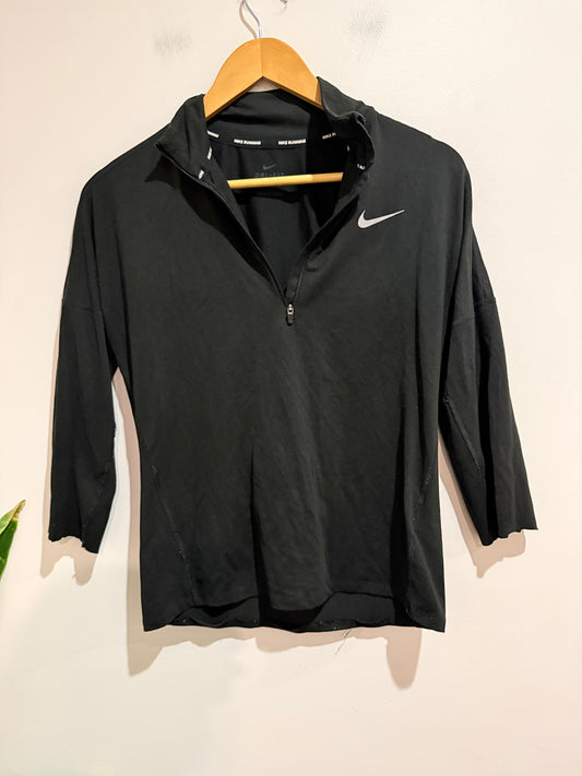 Nike Dri-Fit Running Black 1/4 Zip Long Sleeve Top - Size XS