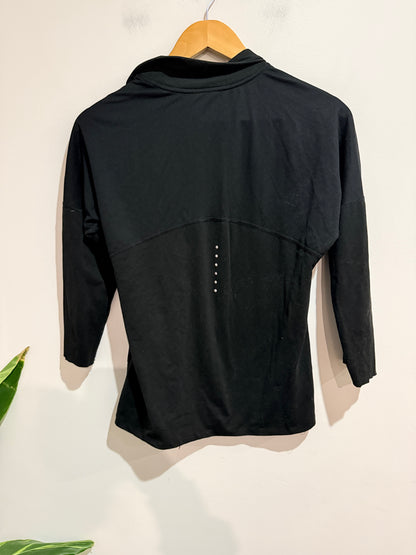 Nike Dri-Fit Running Black 1/4 Zip Long Sleeve Top - Size XS