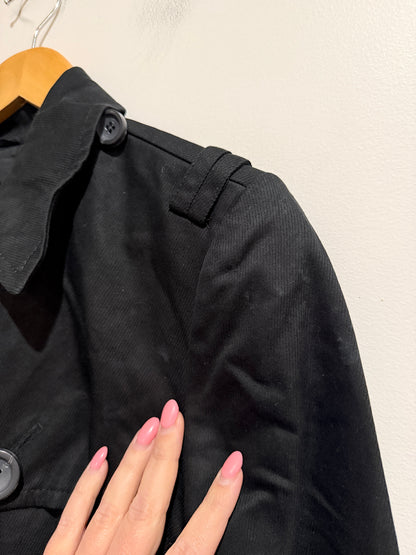 Country Road Black Cotton Trench Coat - Size S