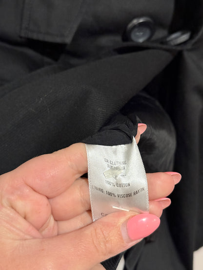Country Road Black Cotton Trench Coat - Size S