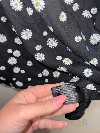 Spirit Black Daisy Print Top - Size 10